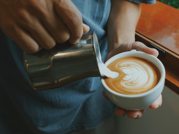 Peaceful coffee moment with book